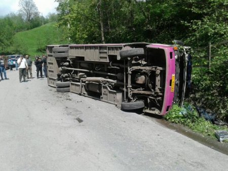 На Закарпатті перекинувся рейсовий автобус: постраждало четверо пасажирів, один із них загинув (ФОТО)