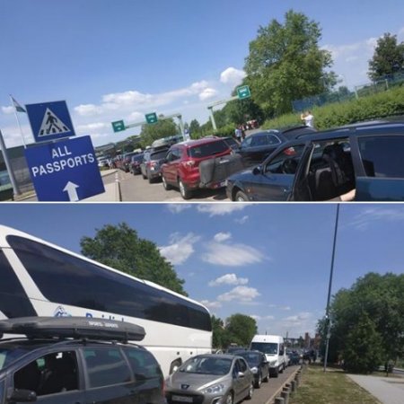 На КПП "Лужанка" утворився великий затор з автомобілів (ФОТО)