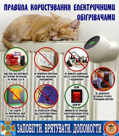 ДСНС застерігає: поради рятувальників щодо використання обігрівальних приладів