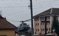 У Виноградові вертоліт здійнявся в небо майже в самому центрі міста (ВІДЕО)